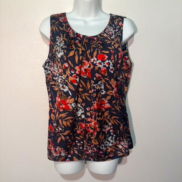 L Notations sleeveless multi-colored floral blouse - Picture 1 of 3